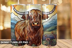 Stained Glass Highland Cow PNG Tumbler Design Product Image 1