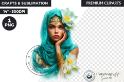 Royal Lotus Princess Fantasy Goddess Floral Clipart Product Image 1