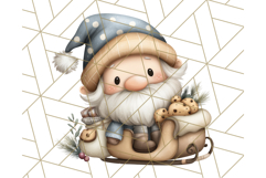 Watercolor Winter Gnome Clipart, Cute Gnome Christmas PNG Product Image 5