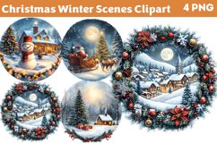 Christmas Winter Scenes Clipart PNG Product Image 1