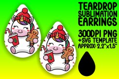 Whimsical Teardrop Earrings Design PNG , Christmas Product Image 1