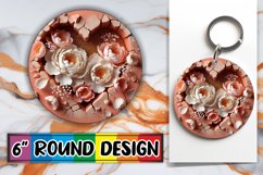 Luminous Keychain Round PNG, 3D Heart Product Image 1