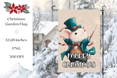 Merry Christmas Garden Flag, Wizard Mouse Garden Flag Design Product Image 1