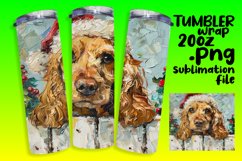 Sublimation Holiday Tumbler Wrap Winter Peeking Dog Pattern Product Image 1