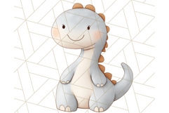 Cute Pastel Dinosaur Clipart PNG for Nursery Art, Baby Decor Product Image 5