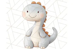 Cute Pastel Dinosaur Clipart PNG for Nursery Art, Baby Decor Product Image 5