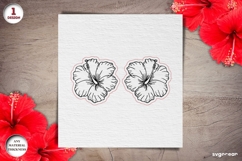 Hibiscus Flower Earrings Laser Cut | Jewerly | SVG Product Image 2