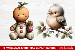 Whimsical Christmas Clipart | Cute Festive Holiday PNG Product Image 1