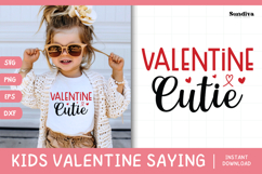 Kids Valentine's Day Quote SVG | Valentine Cutie Product Image 1