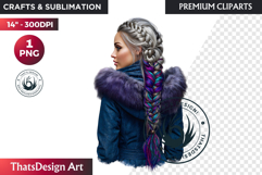 Cosy Winter Girl Clipart, Fashion Girl PNG, christmas Product Image 1