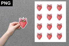 Valentines Cherries with Coquette Bow Sticker, Product Image 1