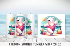 Summer cartoon Tumbler Wrap|PNG, 20 oz. Product Image 4