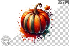 Pumpkin Flowers Sublimation - Clipart PNG Design Product Image 1