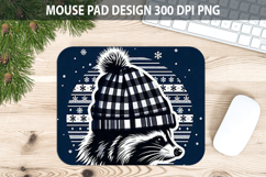 Christmas Raccoon Mouse Pad Sublimation - Animal PNG Design Product Image 1