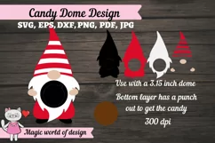 Gnomes in a striped hat Candy Dome svg, Couple Ornament Product Image 2