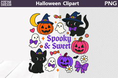 Spooky Sweet Halloween | Black Cat and Ghosts Sublimation Product Image 1