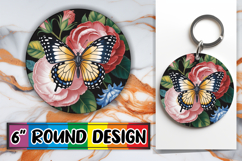 Radiant Sublimation Circle Ornaments PNG, Butterfly Product Image 1