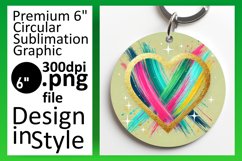 Dynamic Keychain Round Design PNG , Heart Product Image 1