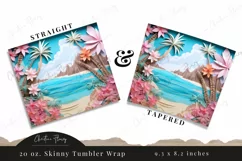 3D Hawaiian Beach 20 oz Skinny Tumbler Sublimation Product Image 2
