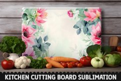 Cutting Board Sublimation Design - Flowers Sublimation PNG Product Image 1