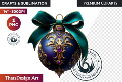 Christmas Jewel Baubles Clipart | Elegant Holiday Ornaments Product Image 1
