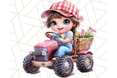 Kids Farm Clipart, Cute Farmer and Farm Animal PNG Product Image 5