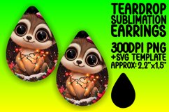 Lovely Teardrop Earrings Sublimation , Christmas Animals Product Image 1