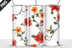 Flowers Tumbler Wrap | Sublimation Design | Tumbler PNG Product Image 1