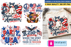 America 250th Anniversary PNG | Patriotic USA Sublimation Product Image 1