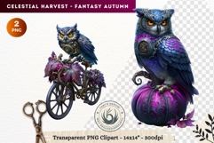 Autumn Fantasy Clipart PNG Celestial Steampunk Harvest Product Image 1