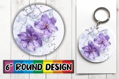Petal Round Symphony: Sublimation Keychain PNG Product Image 1