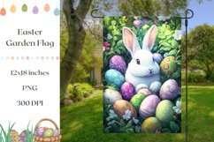 Floral Easter Eggs Garden Flag, Easter Bunny Garden Flag PNG Product Image 1
