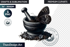 Dark Academia PNG, Gothic Butterfly Clipart Moody ephemera Product Image 1