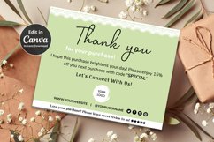 Simple Thank You Card Sage Green Lace Template Editable Product Image 3