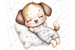Sleeping Baby Animals PNG, Cozy Pajama Bedtime Clipart Png Product Image 5