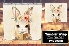 Enchanting Bunny with Garden Flowers Tumbler Design Product Image 1