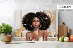 Afro Girl/Woman Melanin braided hair Cutting Board PNG Bundl Product Image 4