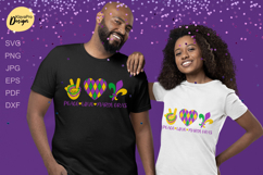 Peace Love Mardi Gras SVG. Peace Sign, Heart, Mask | SVG | Product Image 2