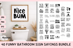 40 Funny Bathroom Sign Sayings SVG Bundle Product Image 1