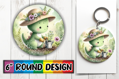 Joyful Ornaments Circle PNG, Cute Dino Product Image 1