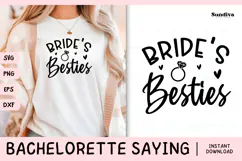 Bachelorette Party Saying SVG | Bride's Besties Product Image 1