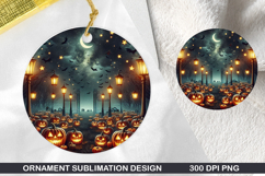 Pumpkin Stained Glass Ornament PNG, Digital Download File Product Image 1