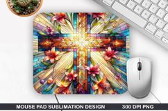 Cross Mouse Pad Sublimation, Easter Mouse Pad PNG Product Image 1