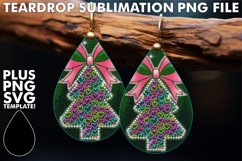 Enchanted TEARDROP Earrings Art PNG, Neon Xmas Product Image 1