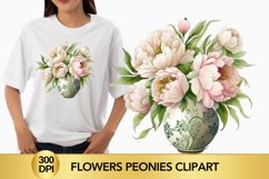 flowers peonies clipart, peonies sublimation Product Image 1