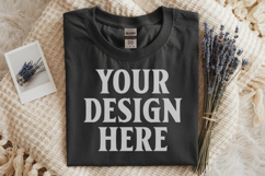 Black Gildan 5000 Flat Lay Tshirt Mockup, G5000 mockup Product Image 1