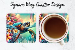 Turtle Mug coaster | Coaster | Sublimation Design Product Image 1