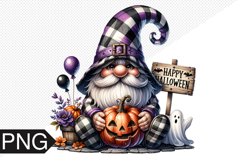 Halloween Gnome Sublimation, Gnome Clipart PNG Product Image 1