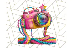 Funky Safari Animals PNG Clipart With Rainbow Hair, Cute Png Product Image 5