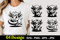 Swimming Cow SVG PNG Product Image 1